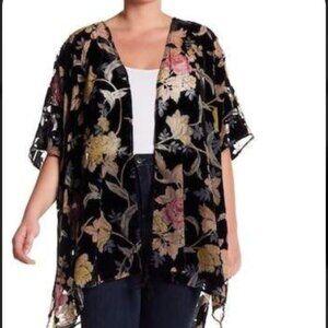 88 DR2 Daniel Rainn Floral Velvel burnout kimono